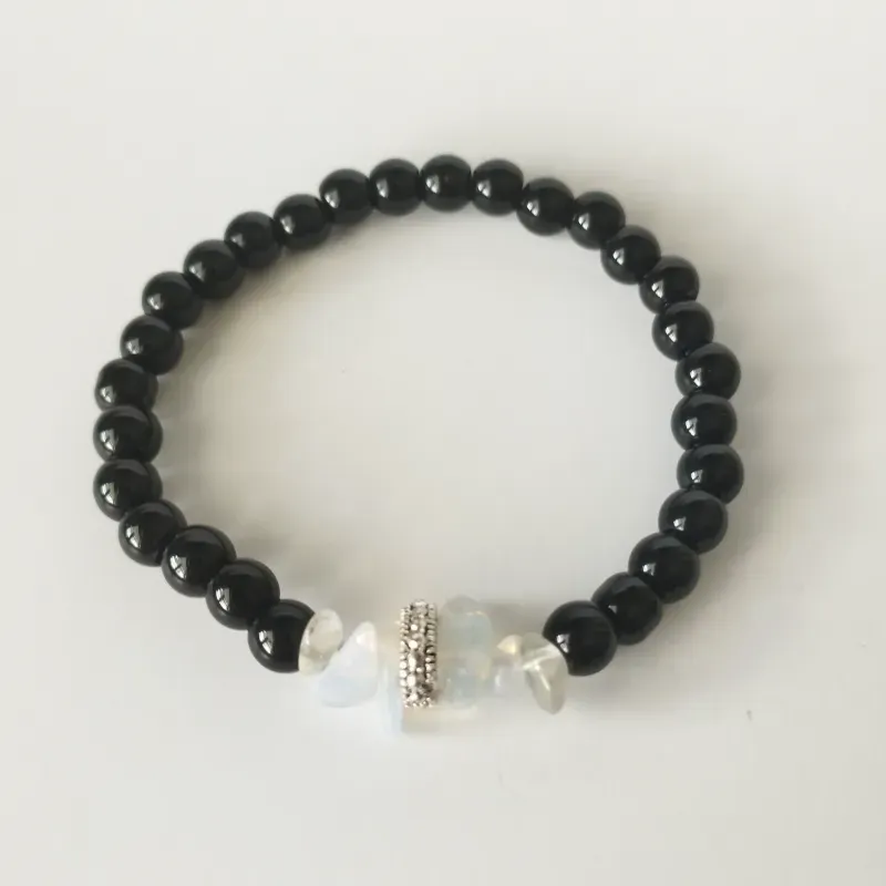 Pulsera de Piedra Luna y Ónix