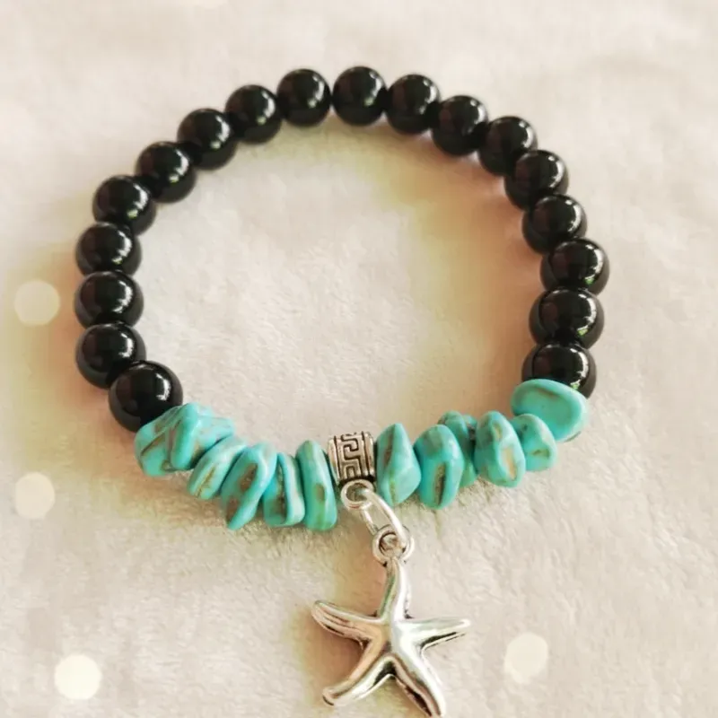 Pulsera de turquesa y ónix