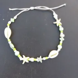 Tobillera verde y blanca 