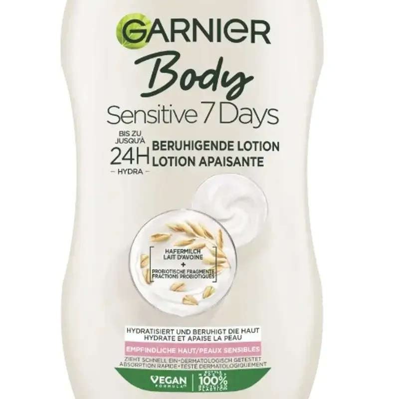 BODY GARNIER LOCIÓN CORPORAL LECHE DE AVENA SENSIBLE 24H CALMANTE PIEL SENSIBLE 