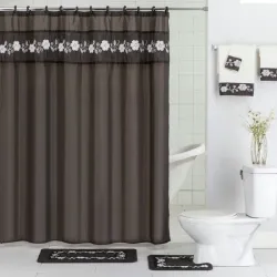 JUEGO DE ALFOMBRAS PARA BAÑOS (18 PIEZAS) VARIOS COLORES A ESCOGER 