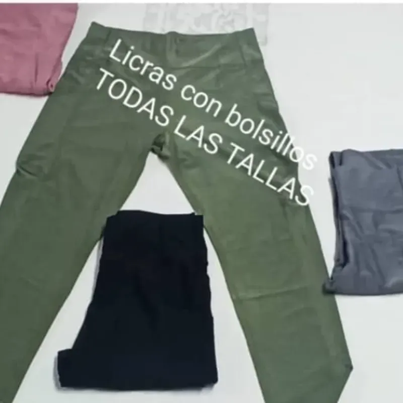 LICRAS CON BOLSILLOS (VERDES, CARMELITAS, GRIS) 