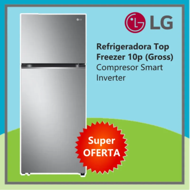 Refrigerador LG Top Freezer 10pᶟ (Gross) Compresor Smart Inverter