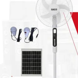 Ventilador Recargable + Panel + Bombillos