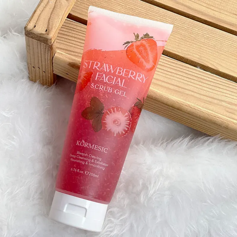 Exfoliante facial de fresas