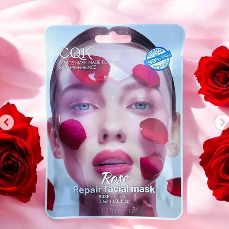 Mascarilla de velo de petalos de rosas