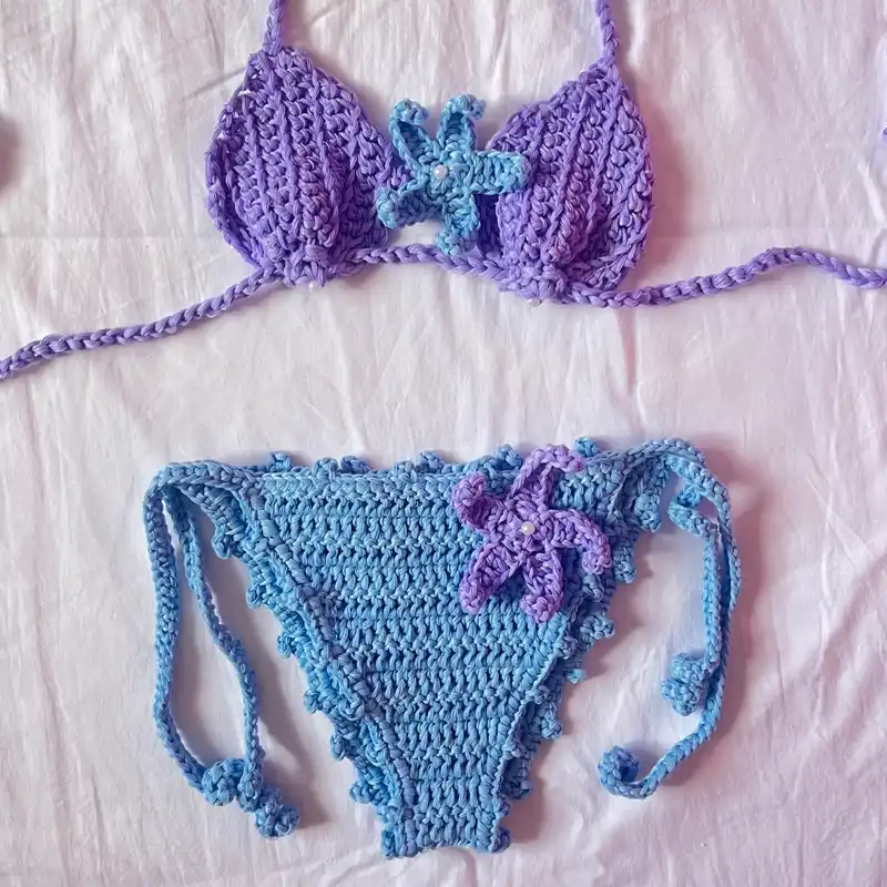 Bikini Ariel con estrellas de mar para niña 