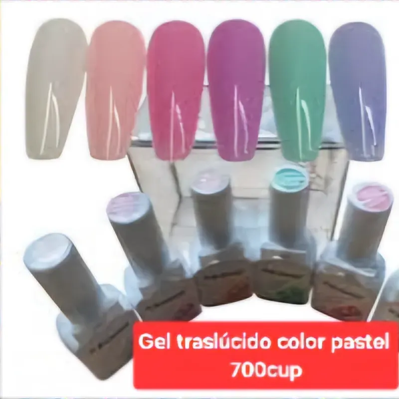 Gel traslúcido colores pasteles 