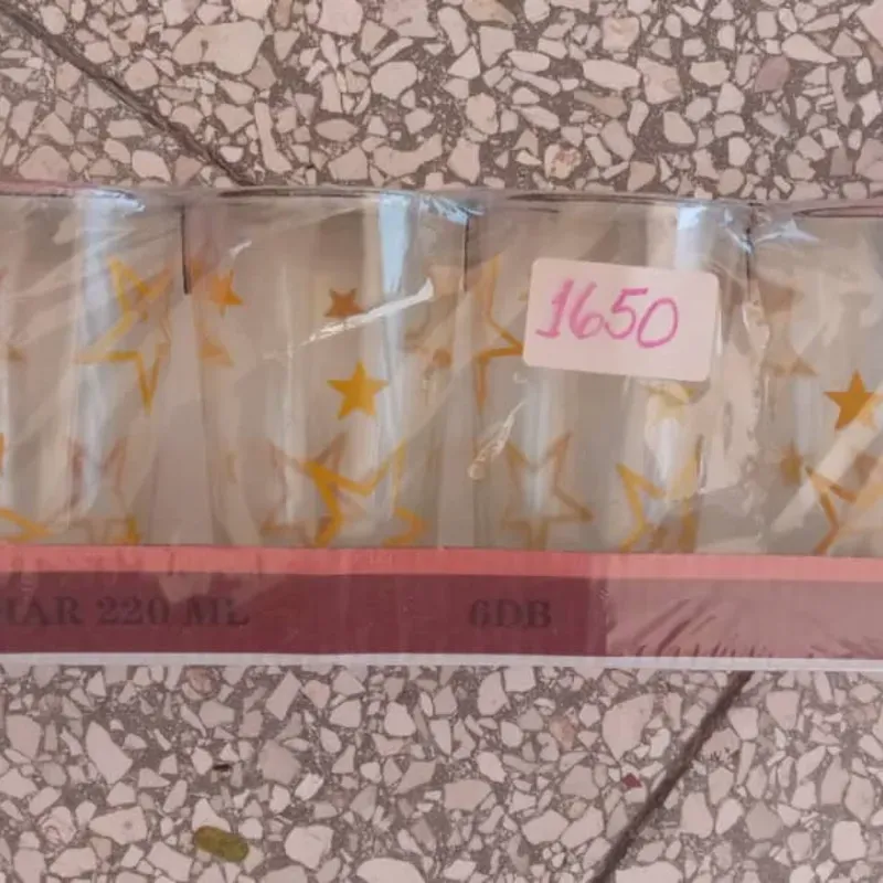 Juego de 6 vasos de cristal