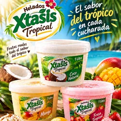 Helado  Nacional Éxtasis (sabores chocolate, vainilla y naranja/piña