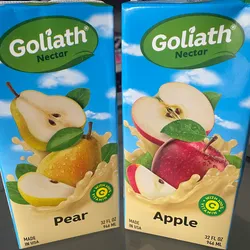 Jugos Goliat (sabores pera y manzana)
