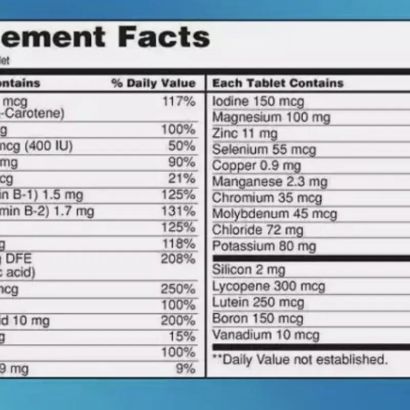 Multivitaminas tabletas