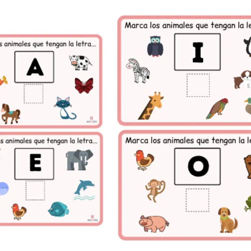 Conciencia Fonológica: Vocales y Animales 🐶🐸🦁