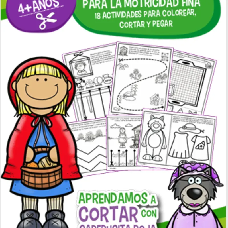 🖍️✨ Ejercicios de Motricidad Fina con Caperucita ✨🖍️