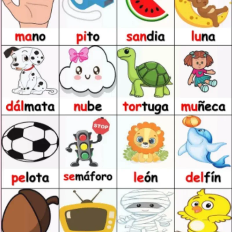 🎲 Lotería de Sílabas con Apoyo Visual 🧠📖