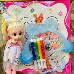 Muñeca+ Libro de colorear+Armador de Collar