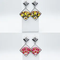 Aretes tejidos con alambre