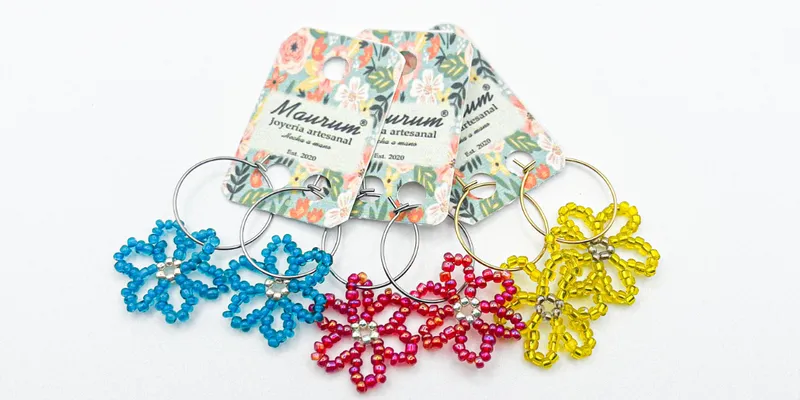 Argollas con flores tejidas 🌼