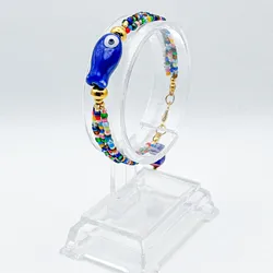 Pulsera con entrepieza de cerámica vidriada 