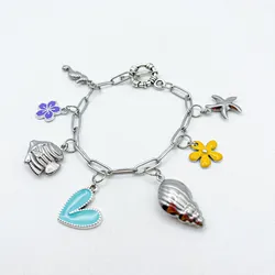 Pulsera de cadena y dijes de acero inoxidable