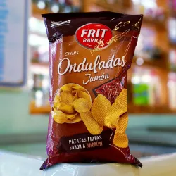 Papas onduladas de jamón