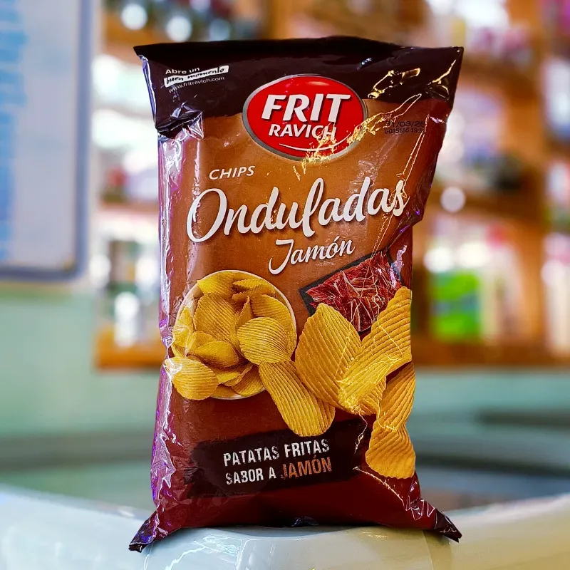 Papas onduladas de jamón