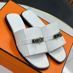 Sandalias Hermès Planas Blancas 🤍