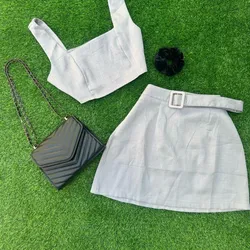 Conjunto De Falda en Lino 🩶