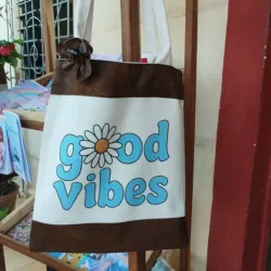 Bolso damasco y piel