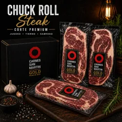 Chuck Roll Steak  ($7.49 la Libra)  Carnes San Martin Gold  (1.65 Libras)