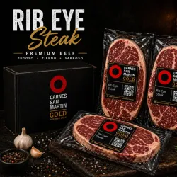 Rib Eye Steak ($8.99 la Libra) Carnes San Martin Gold (0.90 Libras)