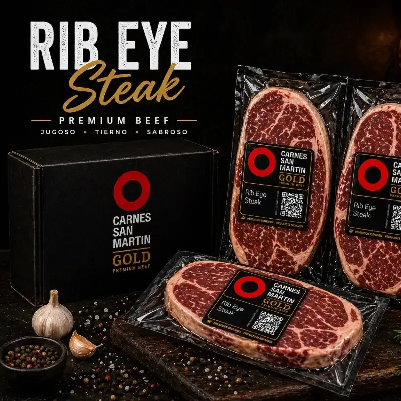 Rib Eye Steak ($8.99 la Libra) Carnes San Martin Gold (0.90 Libras)