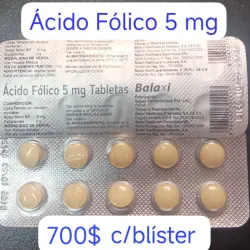 Ácido Fólico de 5 mg de 10 tabletas 