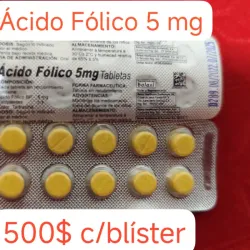 Ácido Fólico de 5 mg de 10 tabletas 