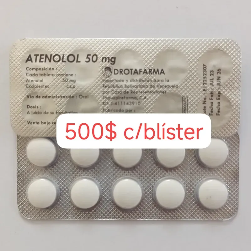 Atenolol de 50 mg de 10 Tabletas 