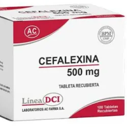 Cefalexina de 500 mg de 12 cápsulas