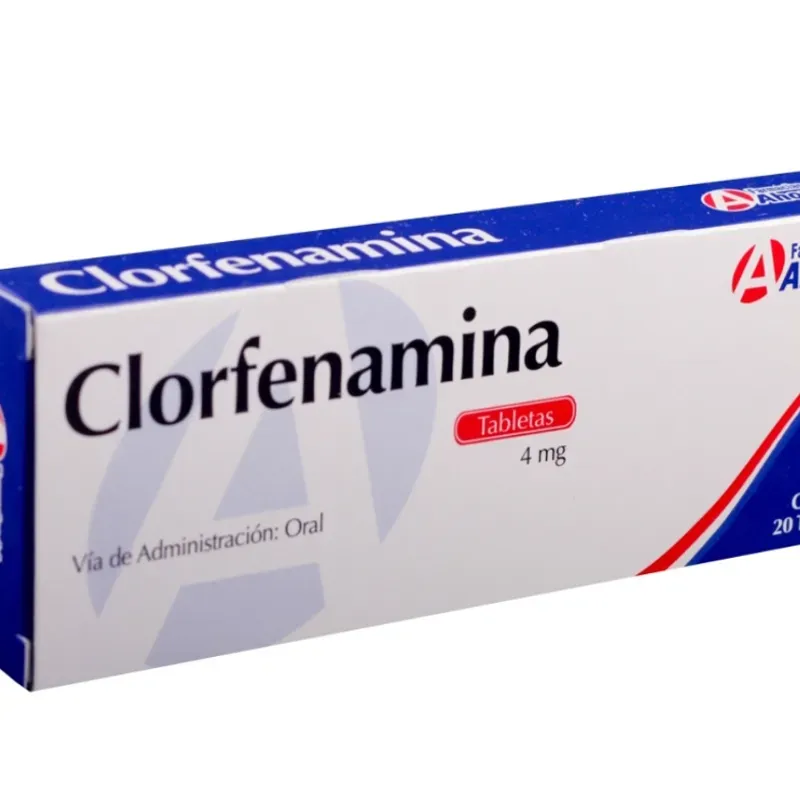 Clorfenamina de 4 mg de 20 tabletas 