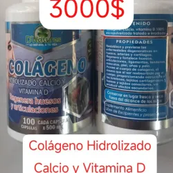 Colágeno Hidrolizado con Calcio y Vitamina D de 100 cápsulas Suplemento Alimenticio 