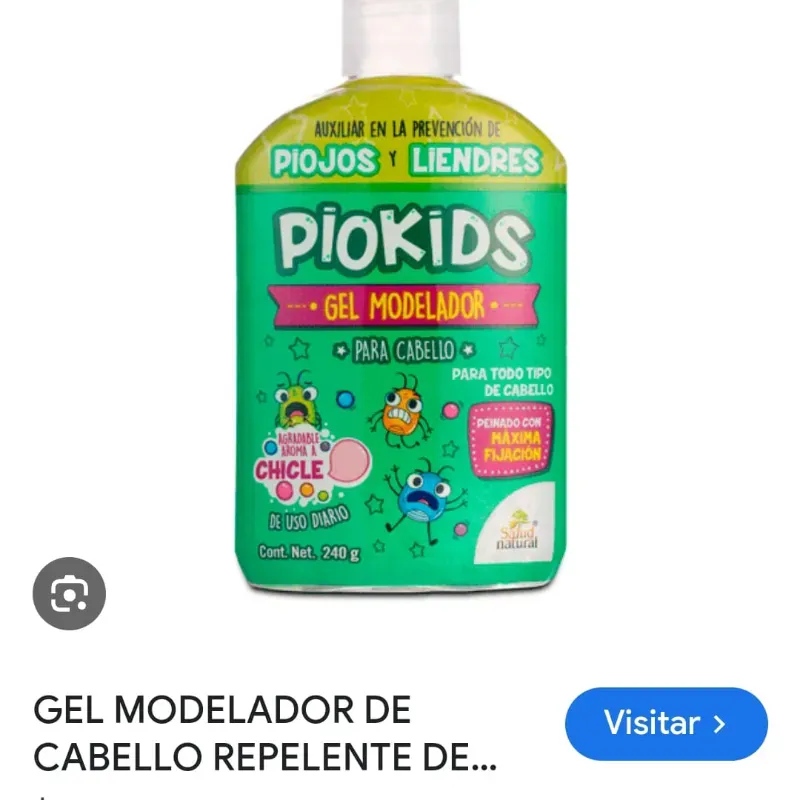 Gel modelador de cabello repelente de piojos y liendres con aroma a chicle 