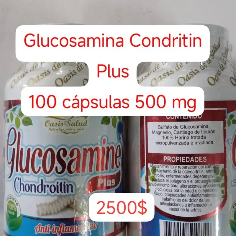 Glucosamina Condroitina Plus de 500 mg de 100 cápsulas 