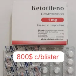Ketotifeno de 1 mg de 15 Tabletas 