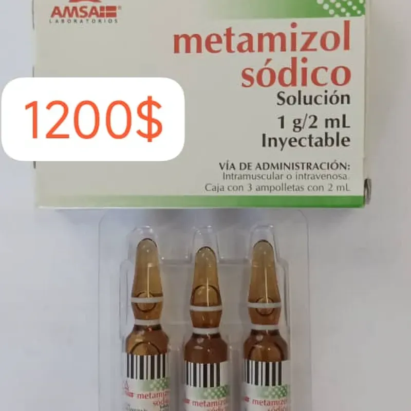 Metamisol Sódico Solución Inyectable de 1 g /2 mL de 3 ampolletas