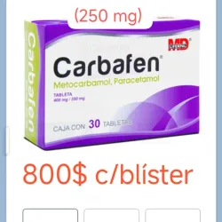 Metocarbamol (400 mg) + Paracetamol (350) de 10 tabletas 