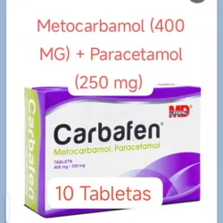 Metocarbamol (400 mg) + Paracetamol (350) de 10 tabletas 