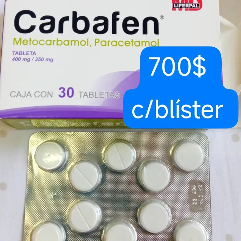 Metocarbamol (400 mg) + Paracetamol (350) de 10 tabletas 