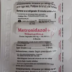 Metronidazol con Nistatina de 500 mg (5 óvulos)