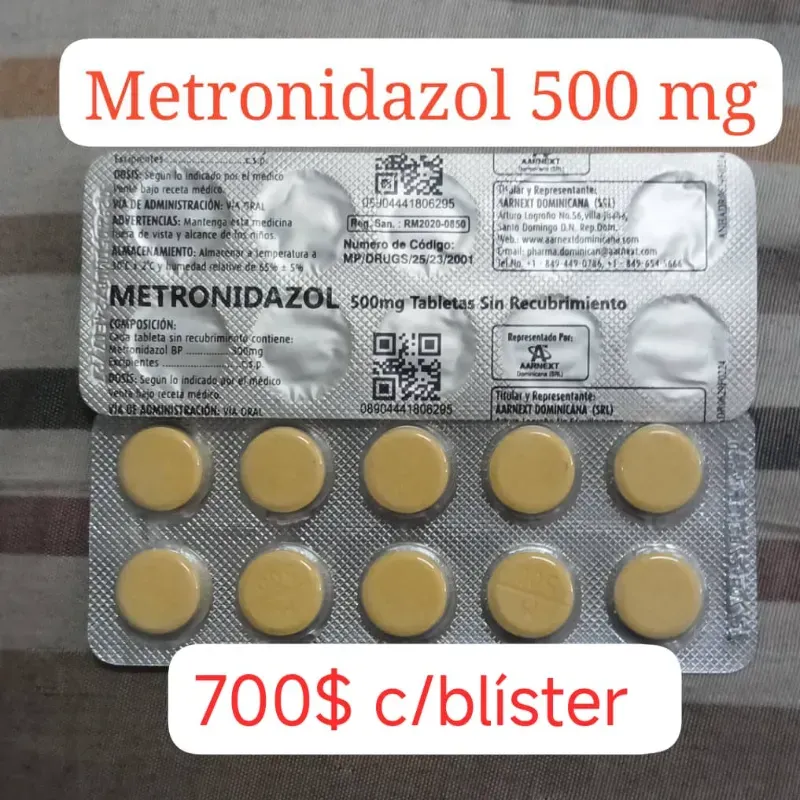 Metronidazol de 500 mg de 10 Tabletas
