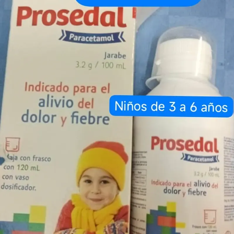 Paracetamol Jarabe 3.2 g /100 mL Frasco con 120 mL con vaso dosificador (De 3 a 6 años)