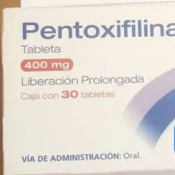 Pentoxifilina de 400 mg de Liberación Prolongada Caja con 30 Tabletas (3 Blíster) 