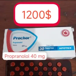 Propranolol de 40 mg Caja con 1 Blíster de 30 Tabletas 